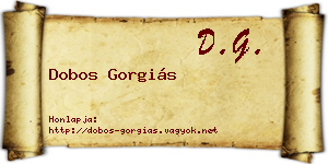Dobos Gorgiás névjegykártya